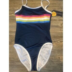 Melrose And Market Rainbow Stripe One-Piece Swimsuit. Girls Size 10. NWT. L